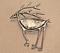 3 Legged Deer silver, gold, stones and inlays