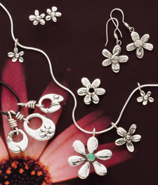 Flower Mania silver, gold, stones and inlays